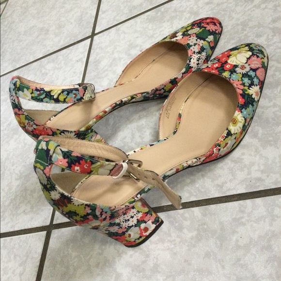 J crew Elliot liberty print heels size 8 - Picture 5 of 8